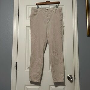 Loft khaki corduroy high waist skinny pants size 32/14